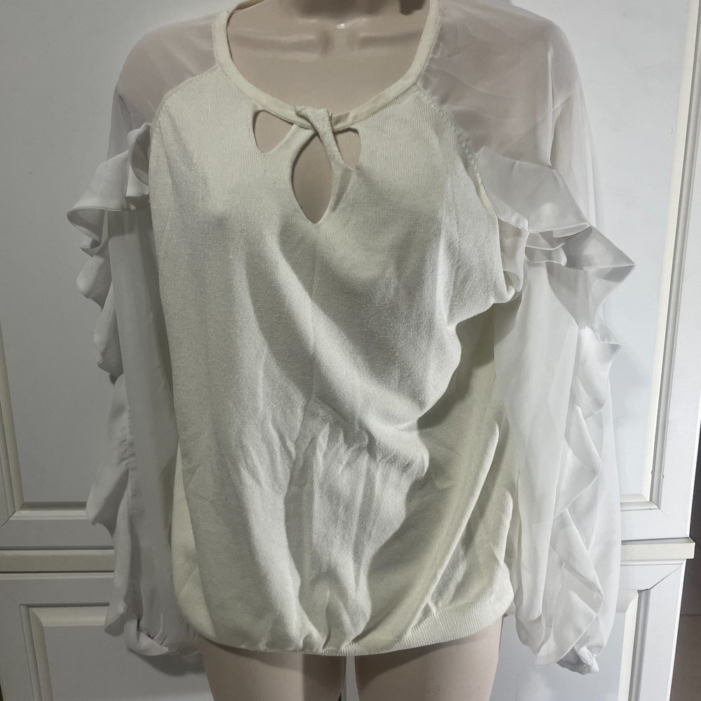 Allegra gold  -white and off white casual /elegant blouse size xl